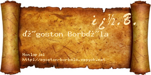 Ágoston Borbála névjegykártya
