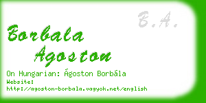 borbala agoston business card