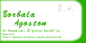 borbala agoston business card